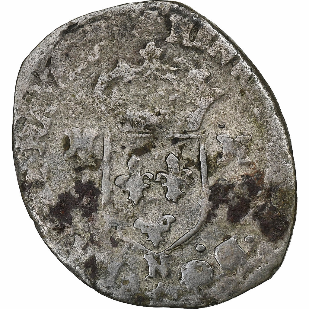 Francia, Henri IV, Douzain aux deux H, 159[?], Montpellier, Vellón, BC