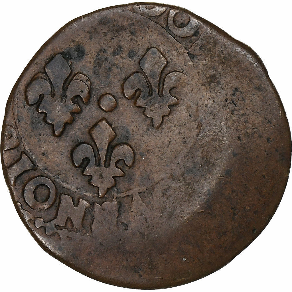 Francia, Louis XIII, Double Tournois, 1610-1643, Uncertain Mint, Rame, MB+