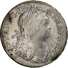 France, Louis XV, Écu de France-Navarre, 1718, Rouen, Silver, EF(40-45)