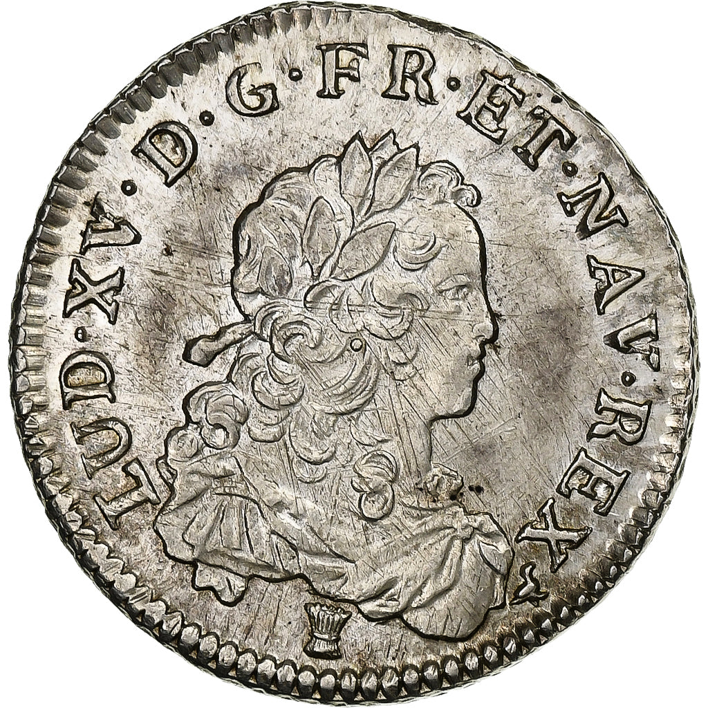 France, Louis XV, 1/3 écu de France, 1722, Rennes, Silver, AU(50-53)