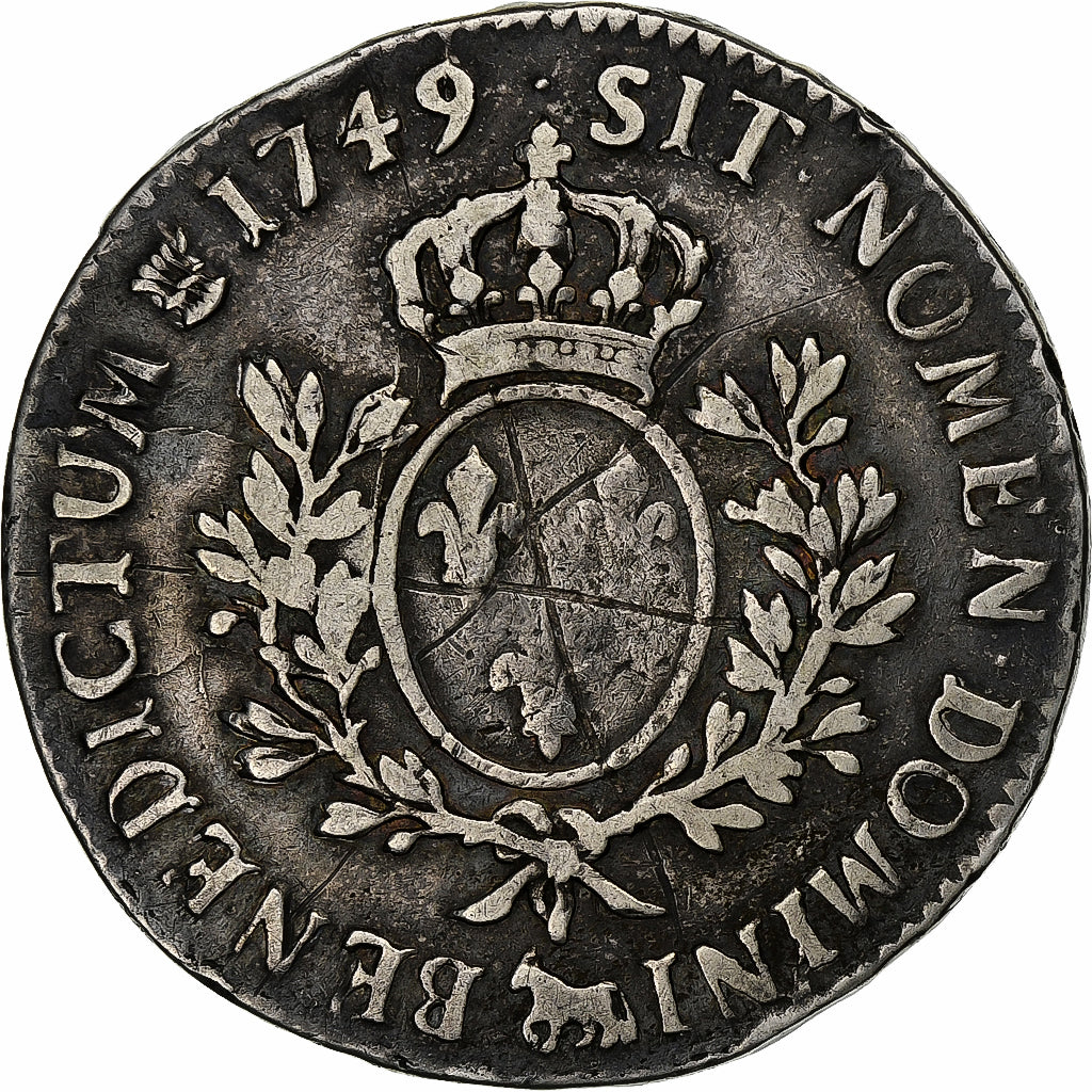Frankrijk, Louis XV, Écu au bandeau, 1749, Pau, Zilver, FR+, Gadoury:322a