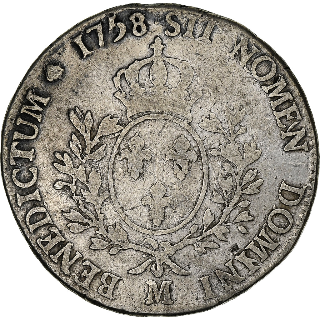 France, Louis XV, Écu au bandeau, 1758, Toulouse, Silver, F(12-15), Gadoury:322
