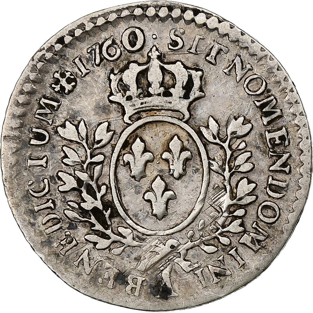 Frankrijk, Louis XV, 1/20 Écu au bandeau, 1760, Paris, Zilver, FR+, Gadoury:284