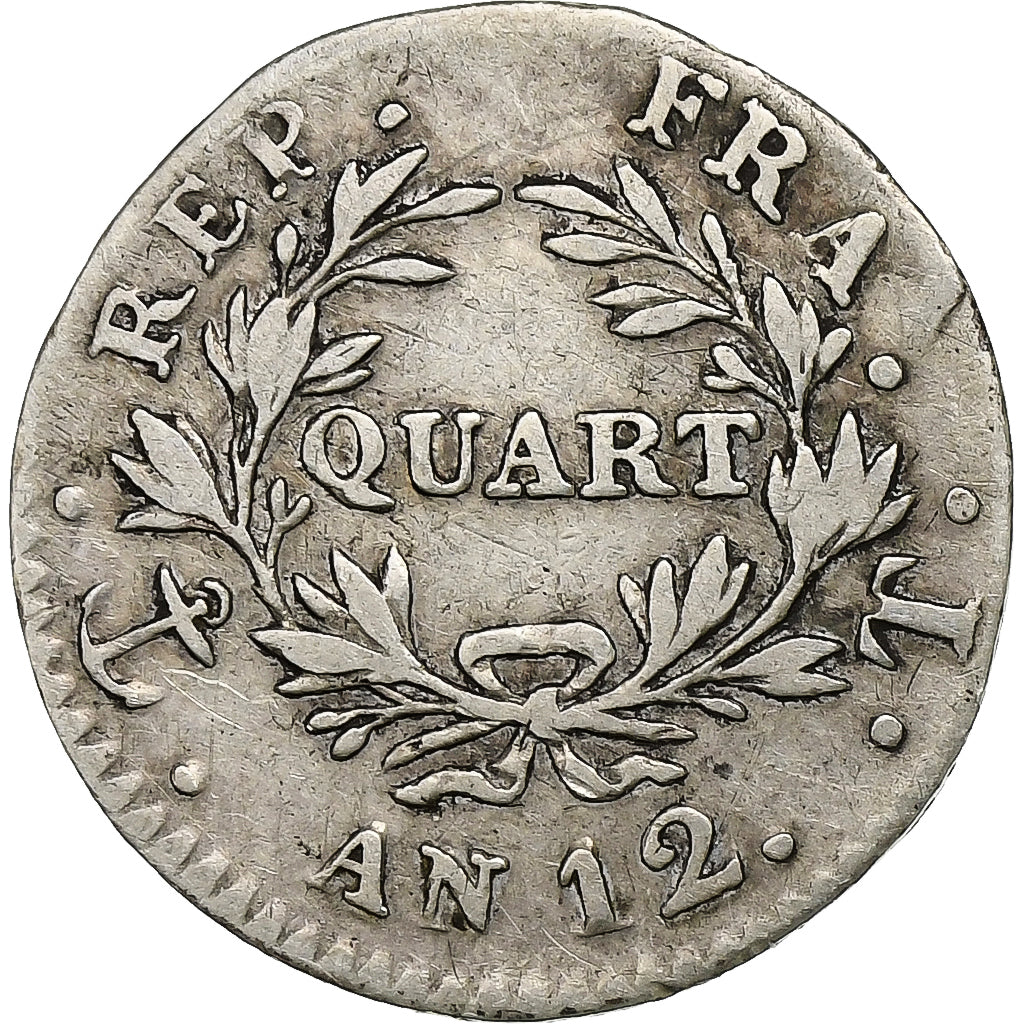Francia, Bonaparte Premier Consul, Quart, An 12, Nantes, Argento, MB+