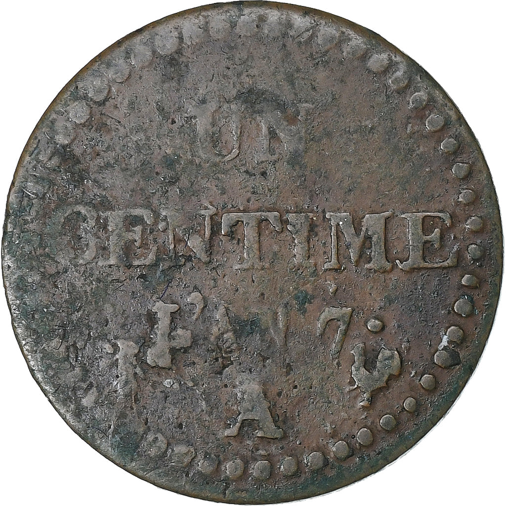 Francja, 1 Centime, Dupré, AN 7, Paris, Brązowy, VF(20-25), Gadoury:76