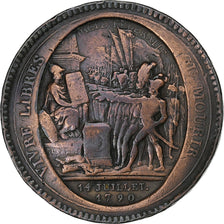 France, Monneron de 5 Sols, 1792 / AN 4, Birmingham, Bronze, TB