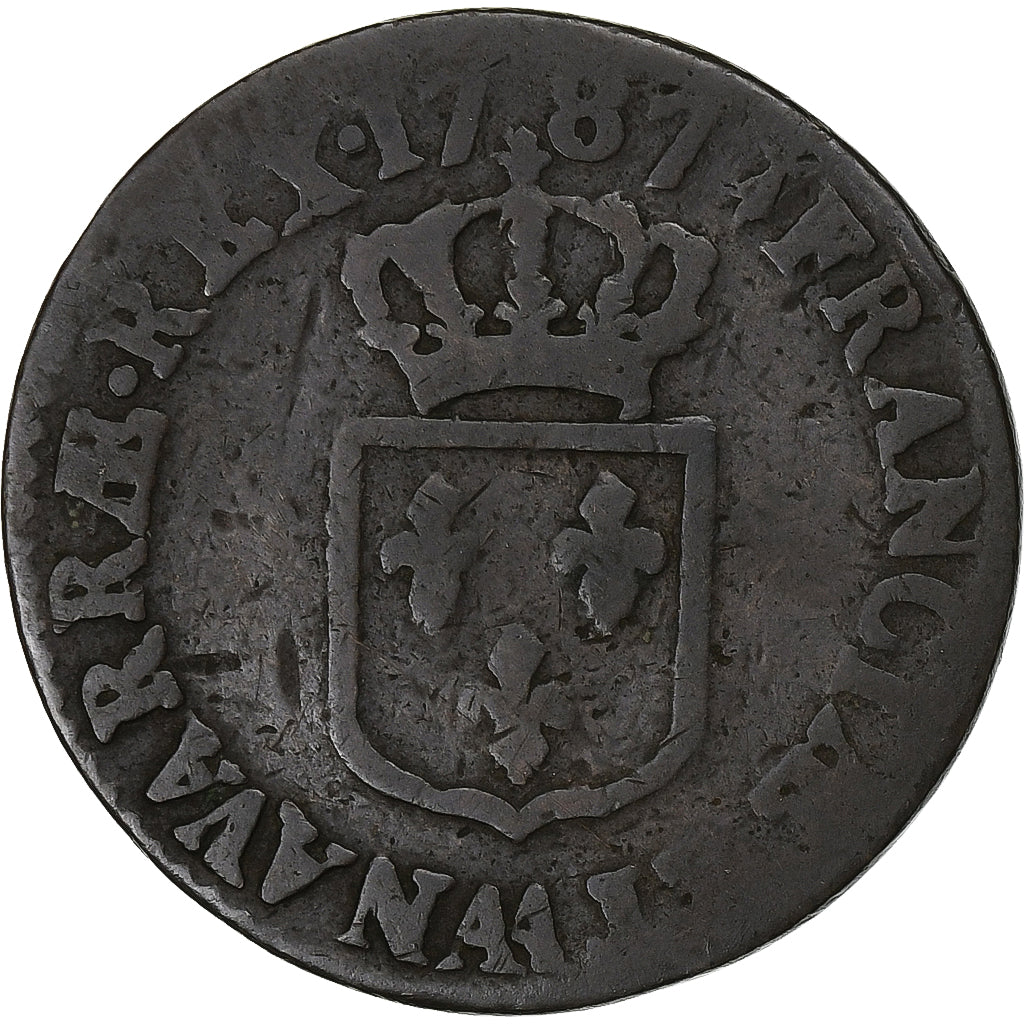 Frankreich, Louis XVI, 1/2 Sol, 1787, Metz, Kupfer, S, Gadoury:349