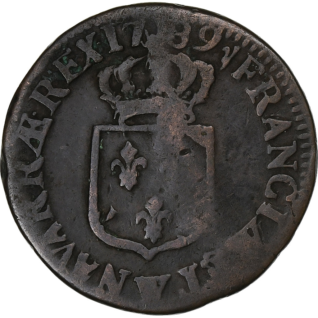 Francia, Louis XVI, 1/2 Sol, 1789, Lille, Rame, MB, Gadoury:349