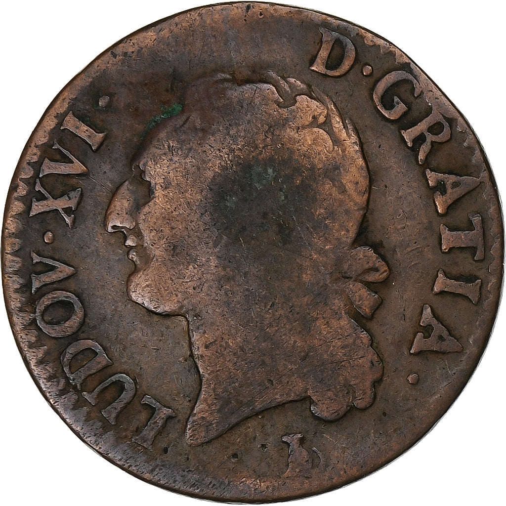 Frankreich, Louis XVI, 1/2 Sol, 1788, Nantes, Kupfer, S, Gadoury:349