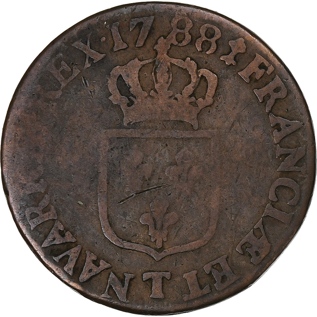 Frankreich, Louis XVI, 1/2 Sol, 1788, Nantes, Kupfer, S, Gadoury:349