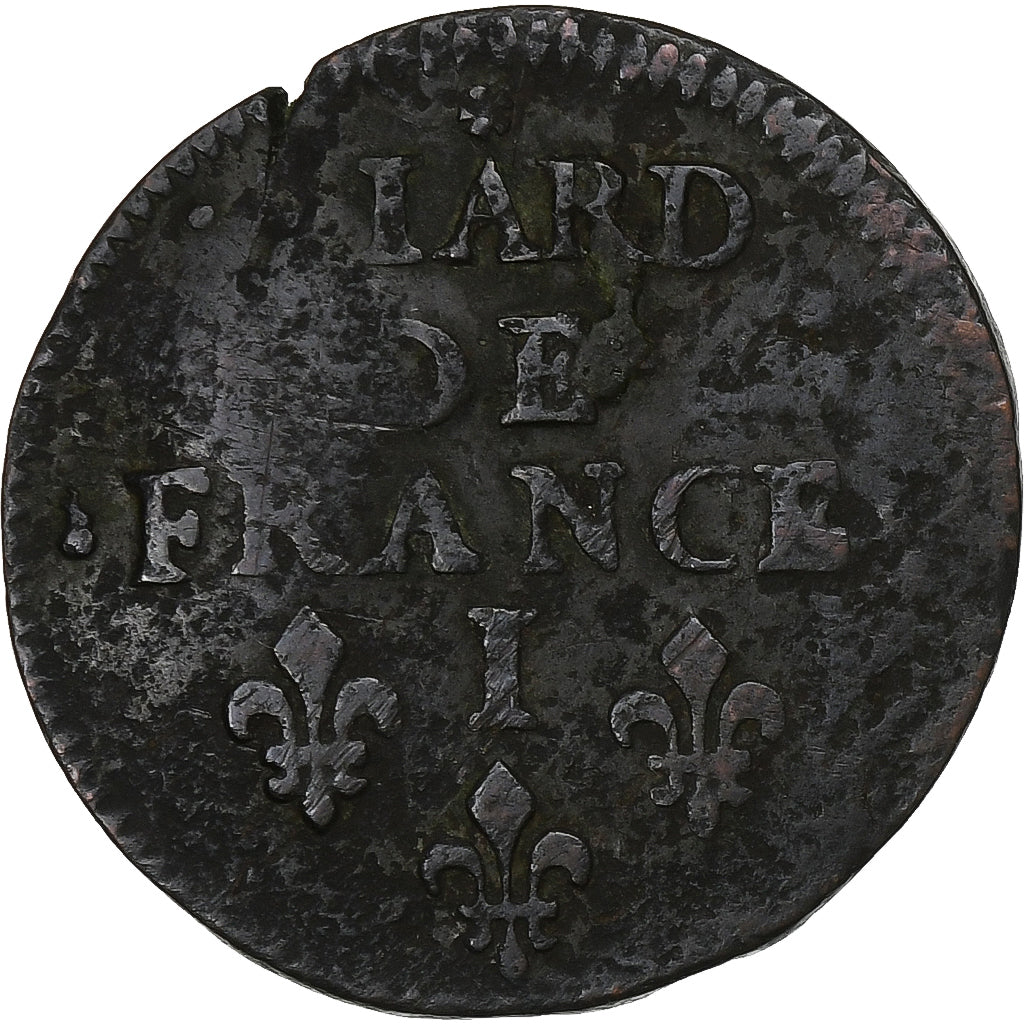 France, Louis XIV, Liard de France, 1657, Limoges, Copper, VF(30-35), C2G:116