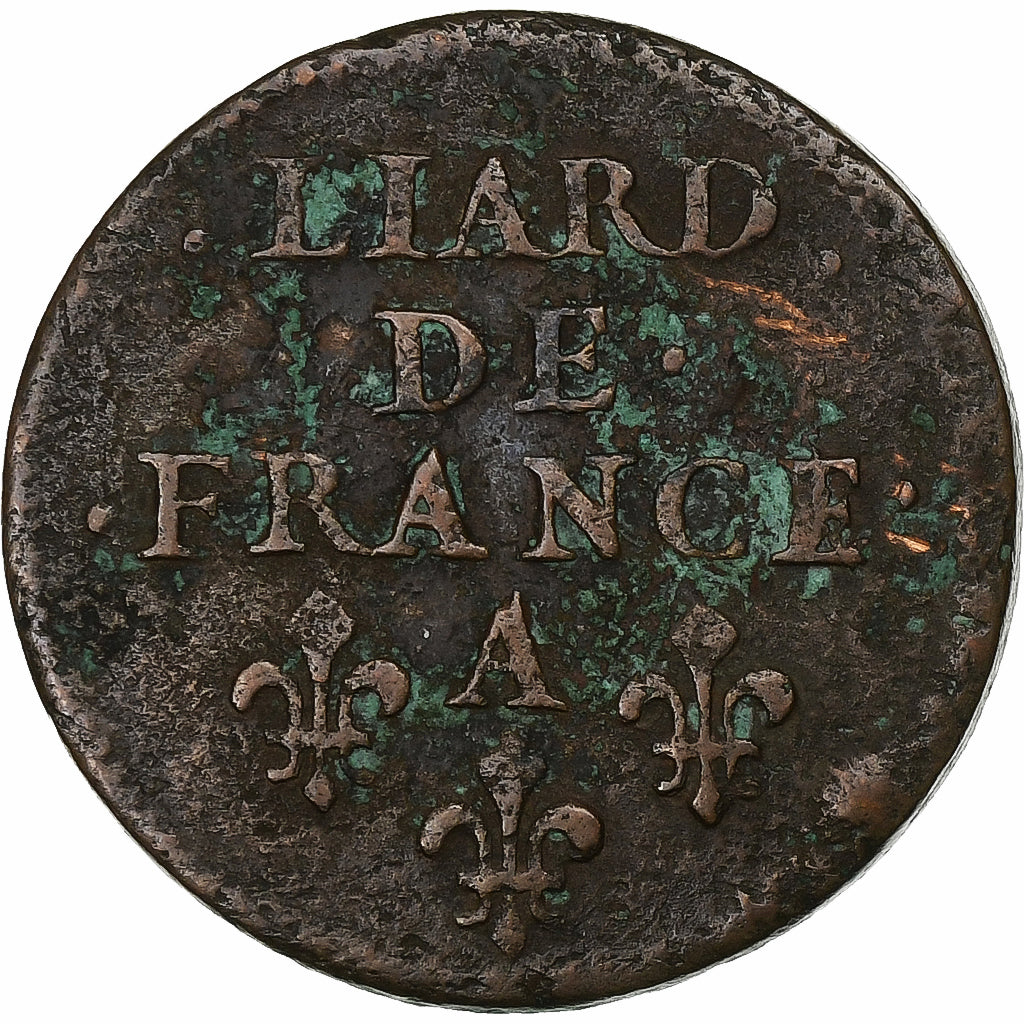 Francia, Louis XIV, Liard de France, 1656, Paris, Rame, BB, C2G:18