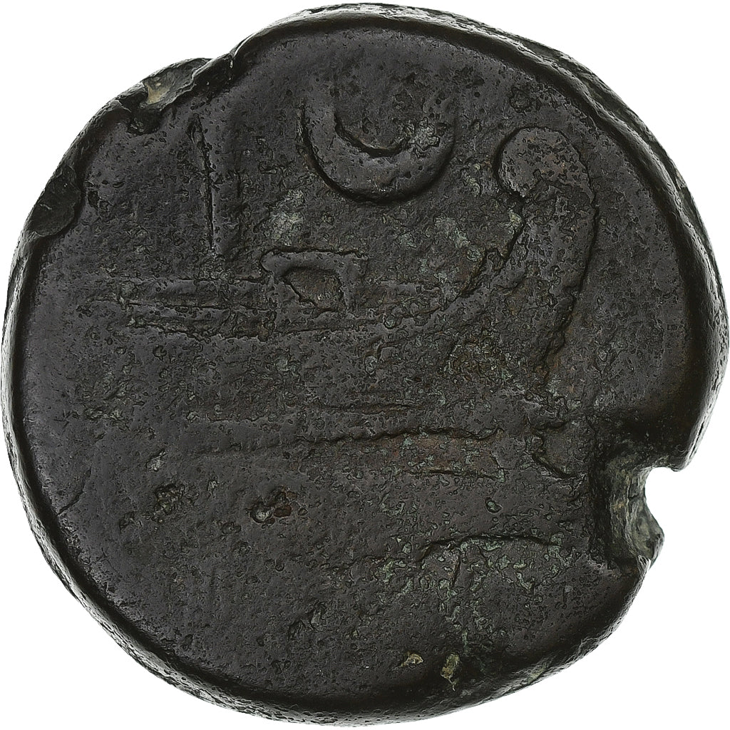 Anonymous, As, 207 BC, Rome, Crescent, Bronze, VF(20-25), Crawford:57/3