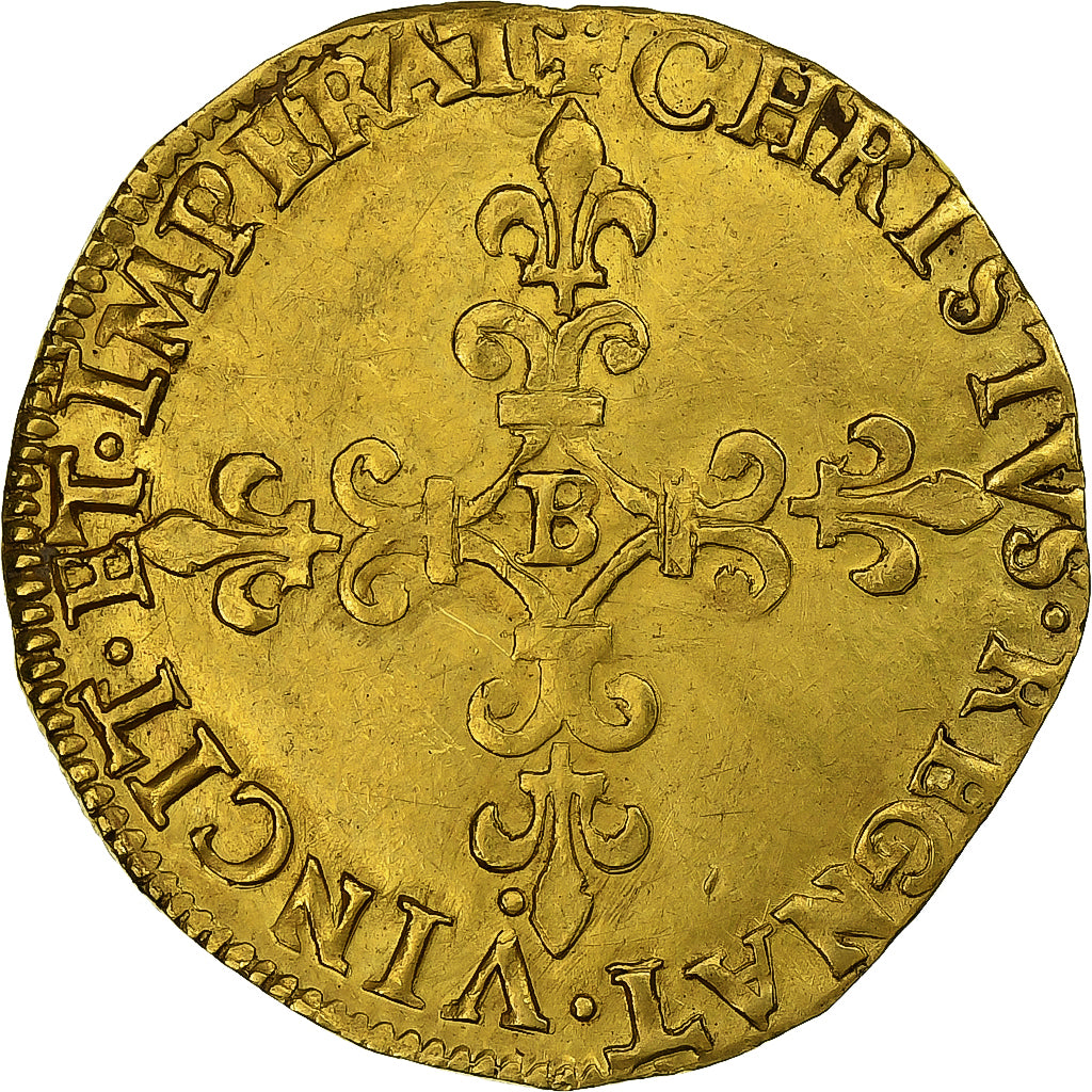 Francia, Charles IX, Écu d'or au soleil, 1564, Rouen, Oro, MBC+, Gadoury:442