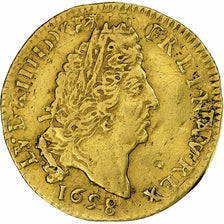 Frankrijk, Louis XIV, 1/2 Louis d'or aux 4 L, 1698, Paris, réformé, Goud, ZF