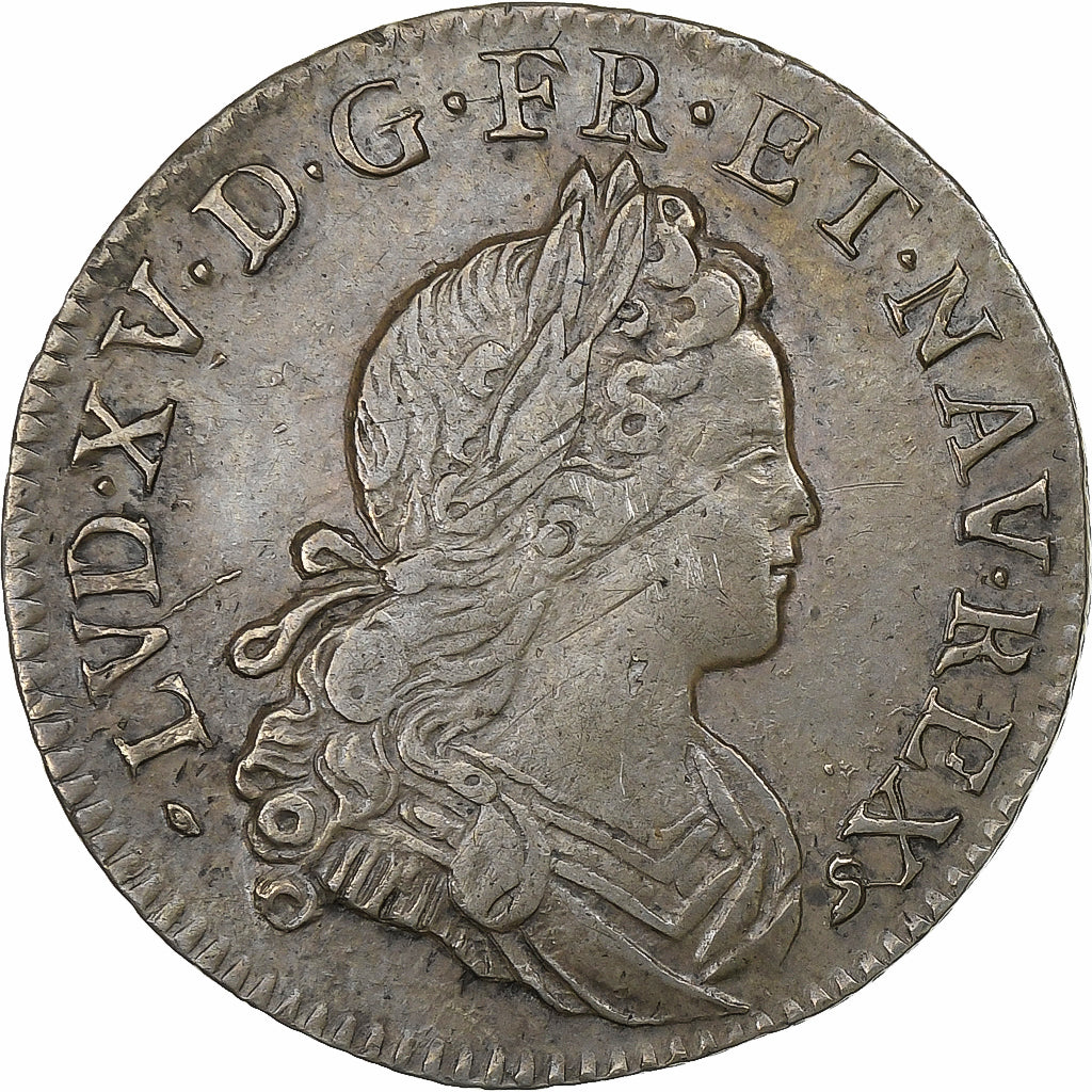 Frankrijk, Louis XV, 1/4 Écu de France-Navarre, 1718, Rouen, Zilver, ZF