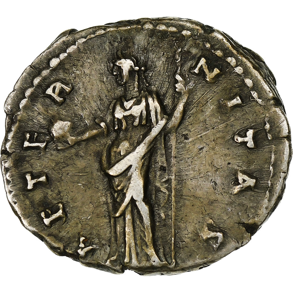 Diva Faustina I, Denarius, 141, Rome, Prata, AU(55-58), RIC:350Aa