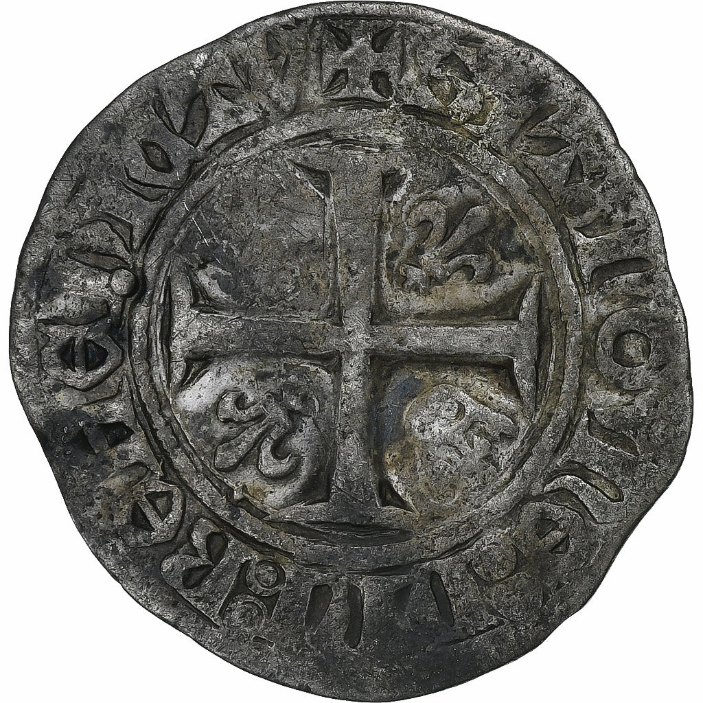 França, Charles VI, Blanc Guénar, 1389-1422, Rouen, Lingote, EF(40-45)