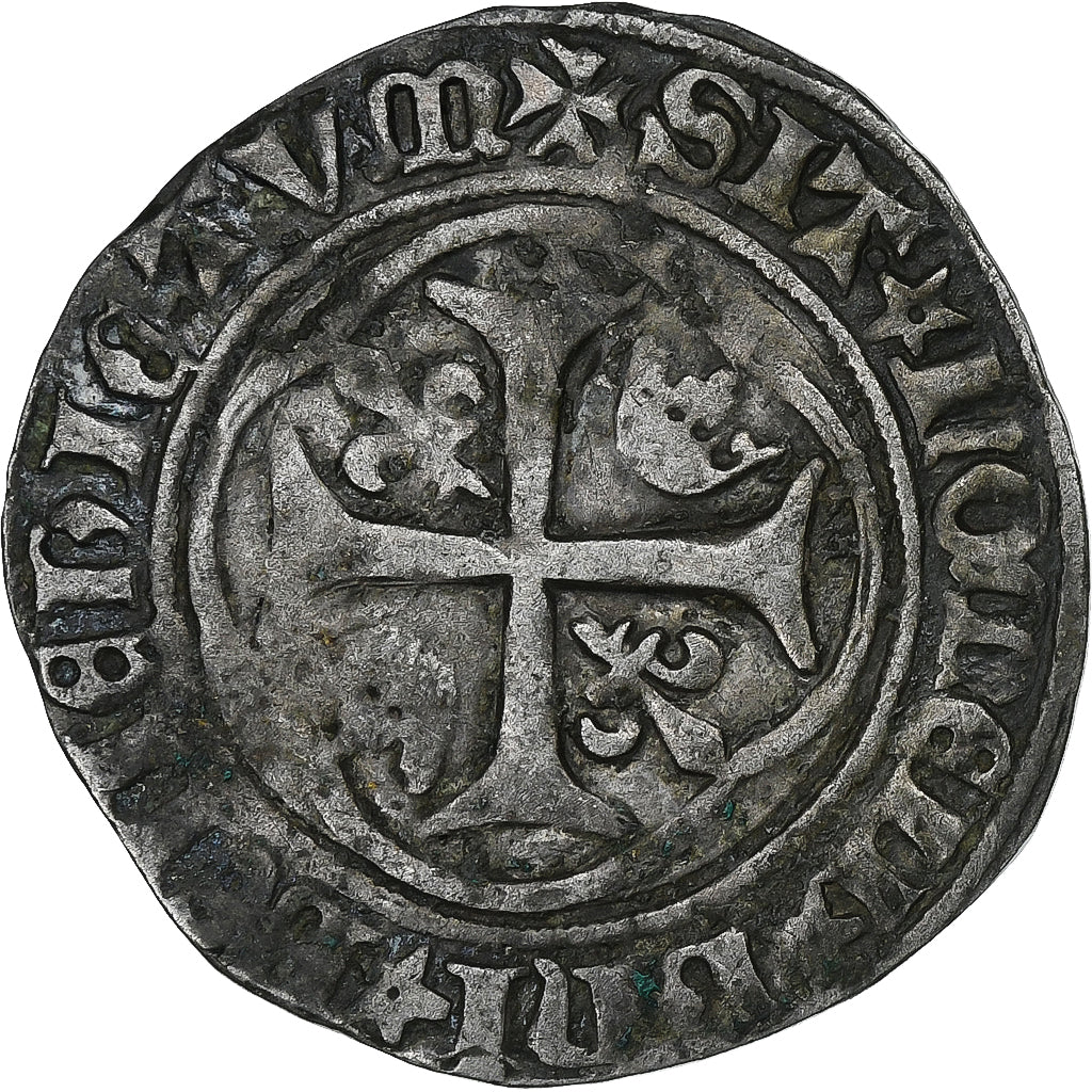 Frankrijk, Charles VIII, Blanc à la couronne, 1488-1498, Rouen, Billon, ZF