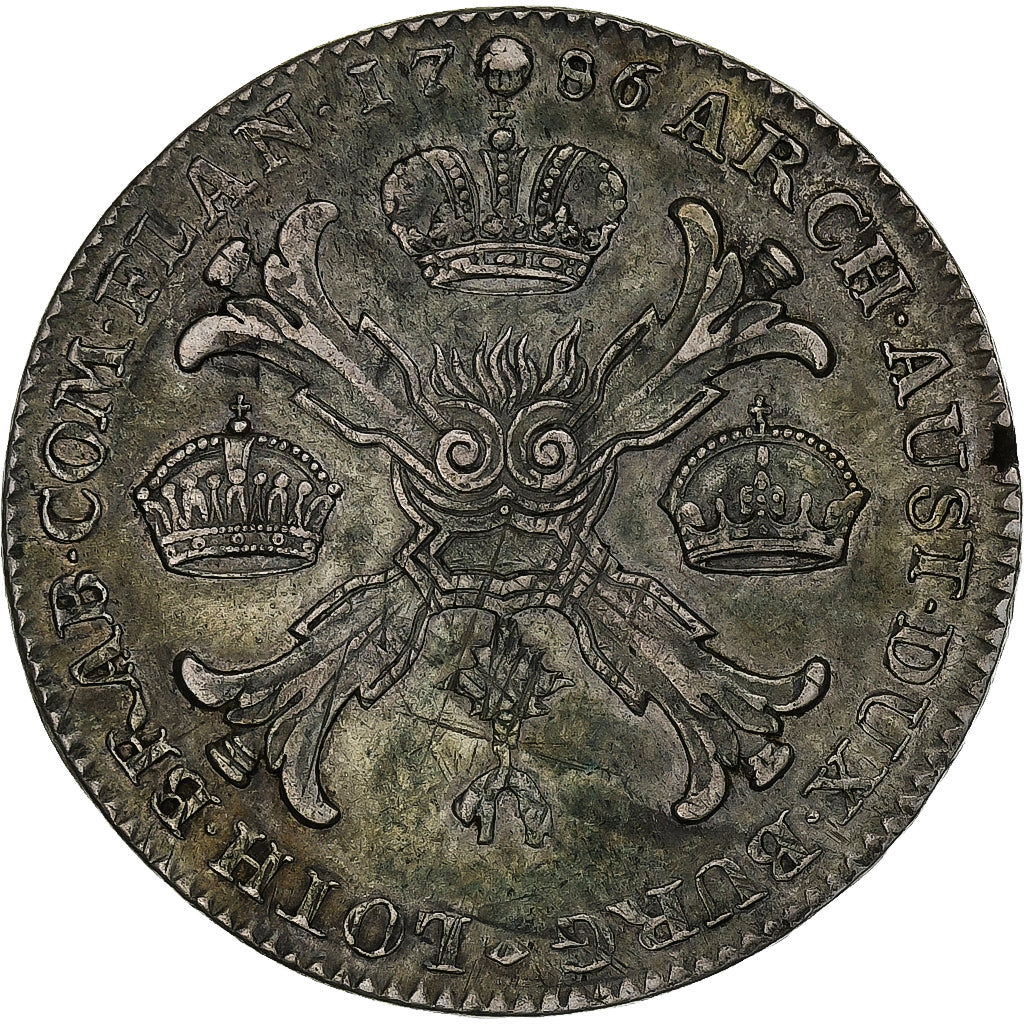 AUSTRIAN NETHERLANDS, Joseph II, Kronenthaler, 1786, Brussels, Silber, SS+