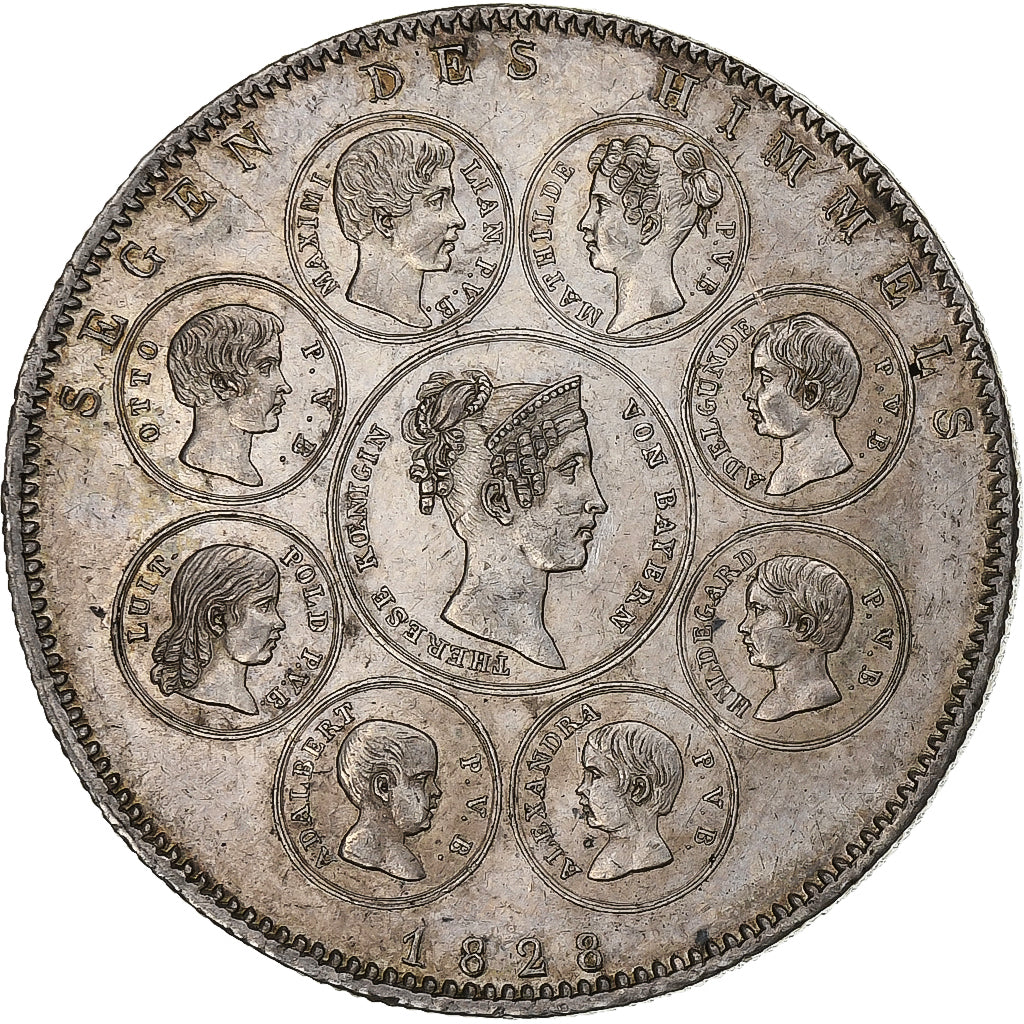 Kingdom of Bavaria, Ludwig I, Thaler, 1828, Munich, Silver, AU(55-58), KM:734