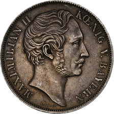 Kingdom of Bavaria, Maximilian II, 2 Gulden, 1855, Munich, Silver, AU(55-58)