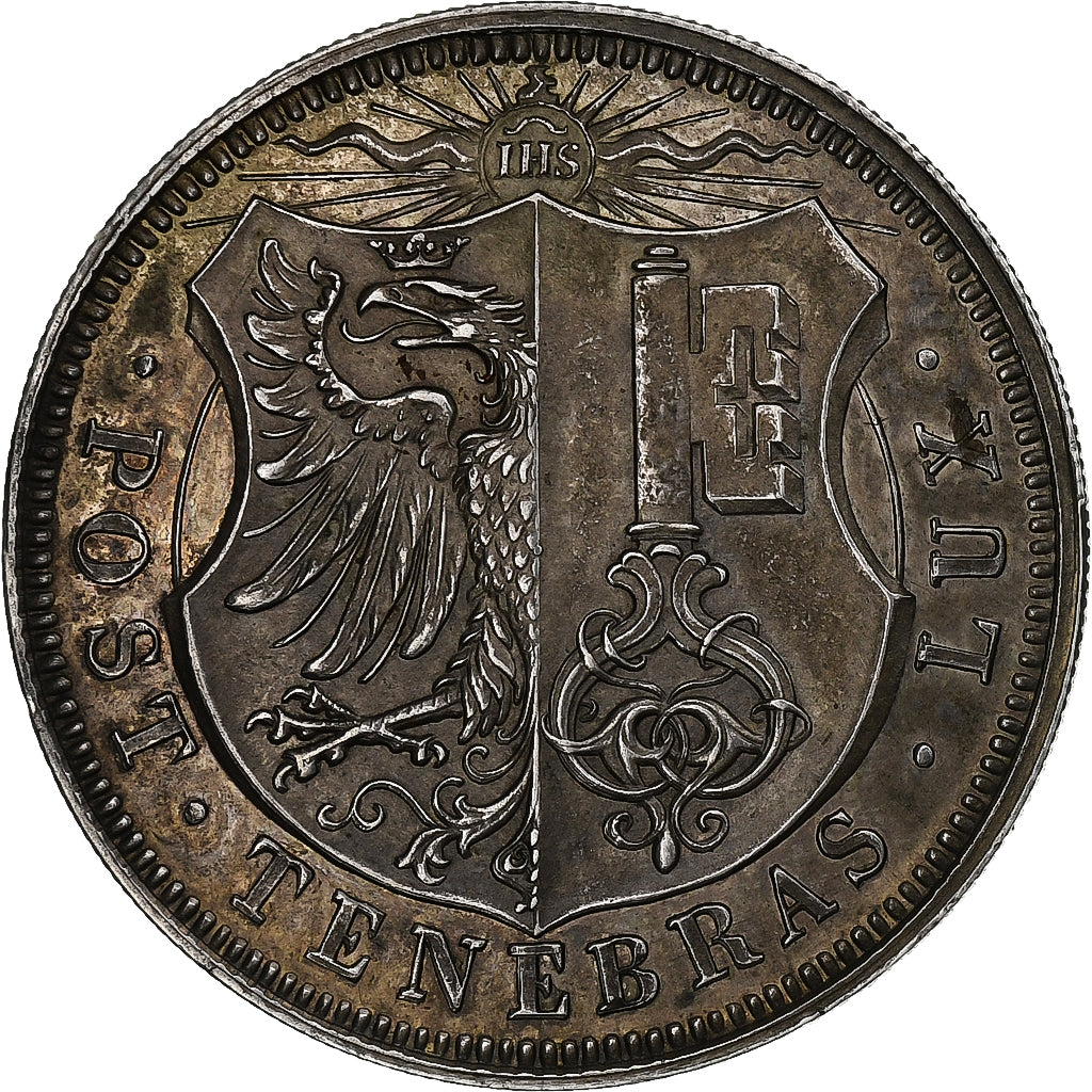 Canton of Geneva, 5 Francs, 1848, Geneva, Zilver, PR, KM:137