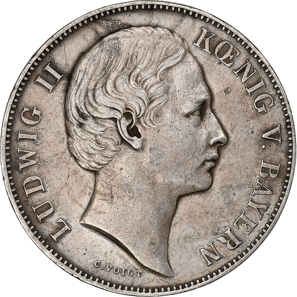 Kingdom of Bavaria, Ludwig II, Vereinsthaler, 1866, Munich, Zilver, PR, KM:869
