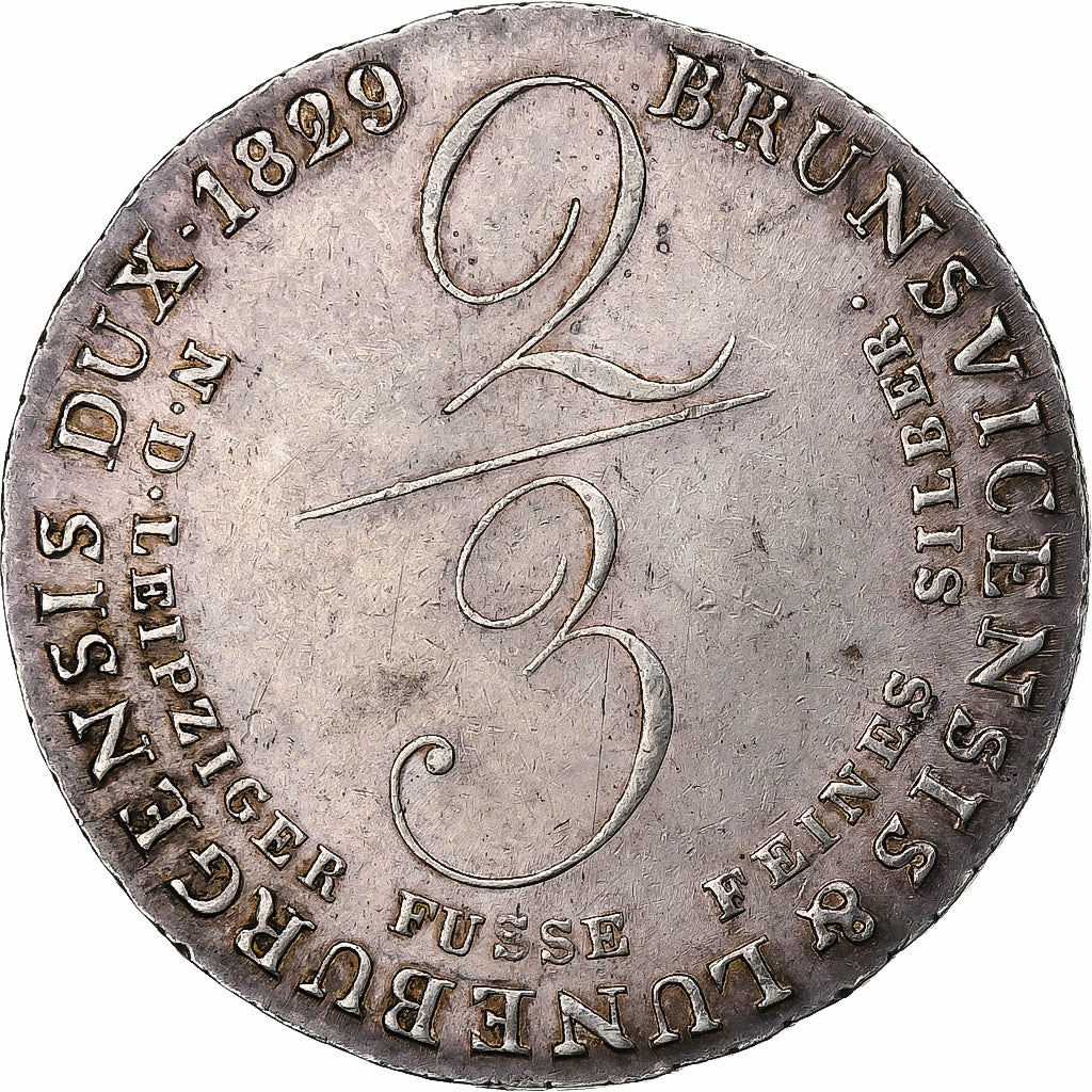 Kingdom of Hannover, Georg IV, 2/3 Thaler, 1829, Hannover, Zilver, PR, KM:140