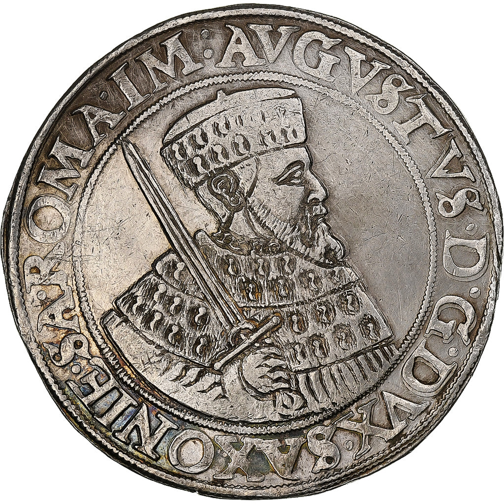 Electorate of Saxony, August I, Thaler, 1555, Dresden, Silver, EF(40-45)