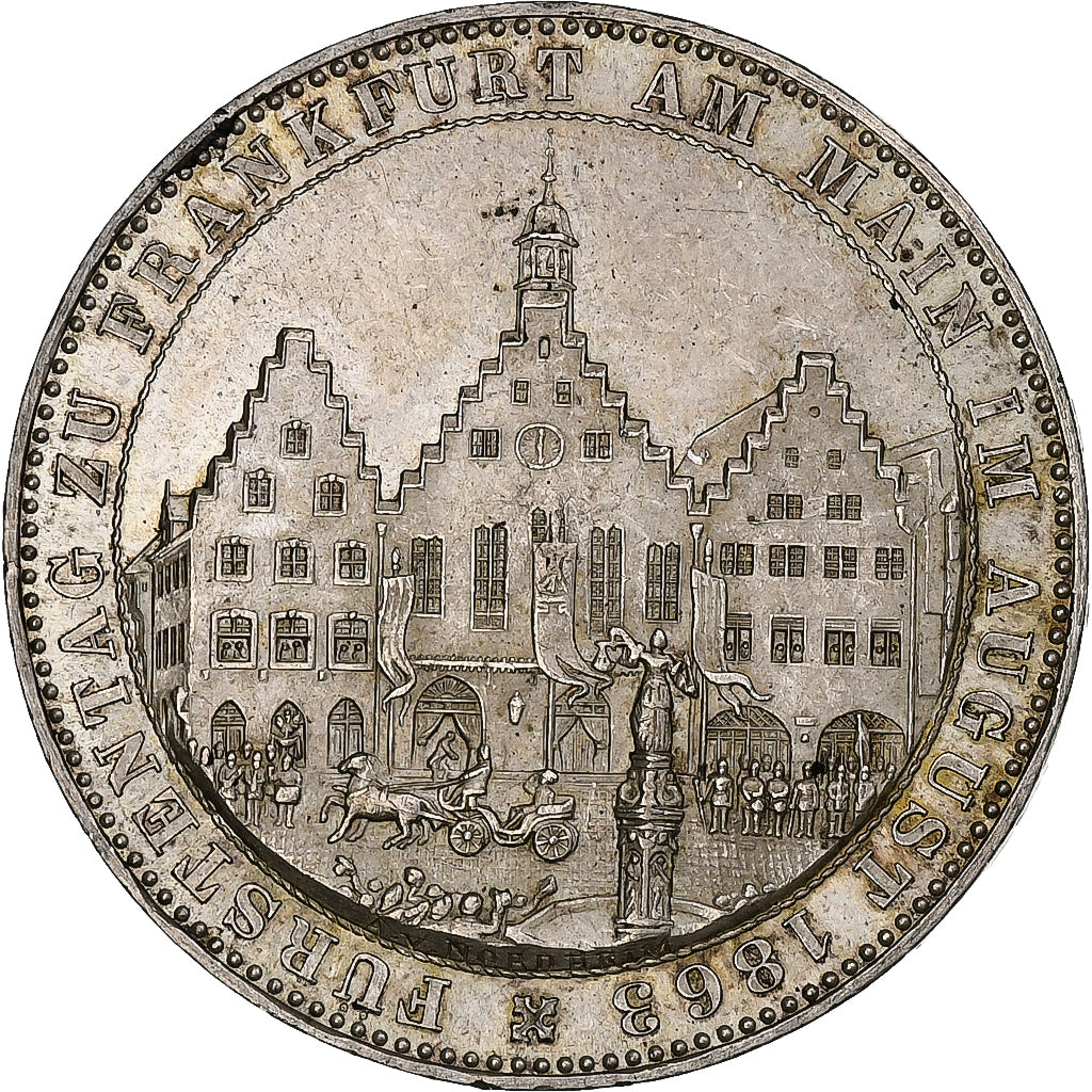 Free imperial city of Frankfurt, Thaler, 1863, Frankfurt, Silber, VZ+, KM:372
