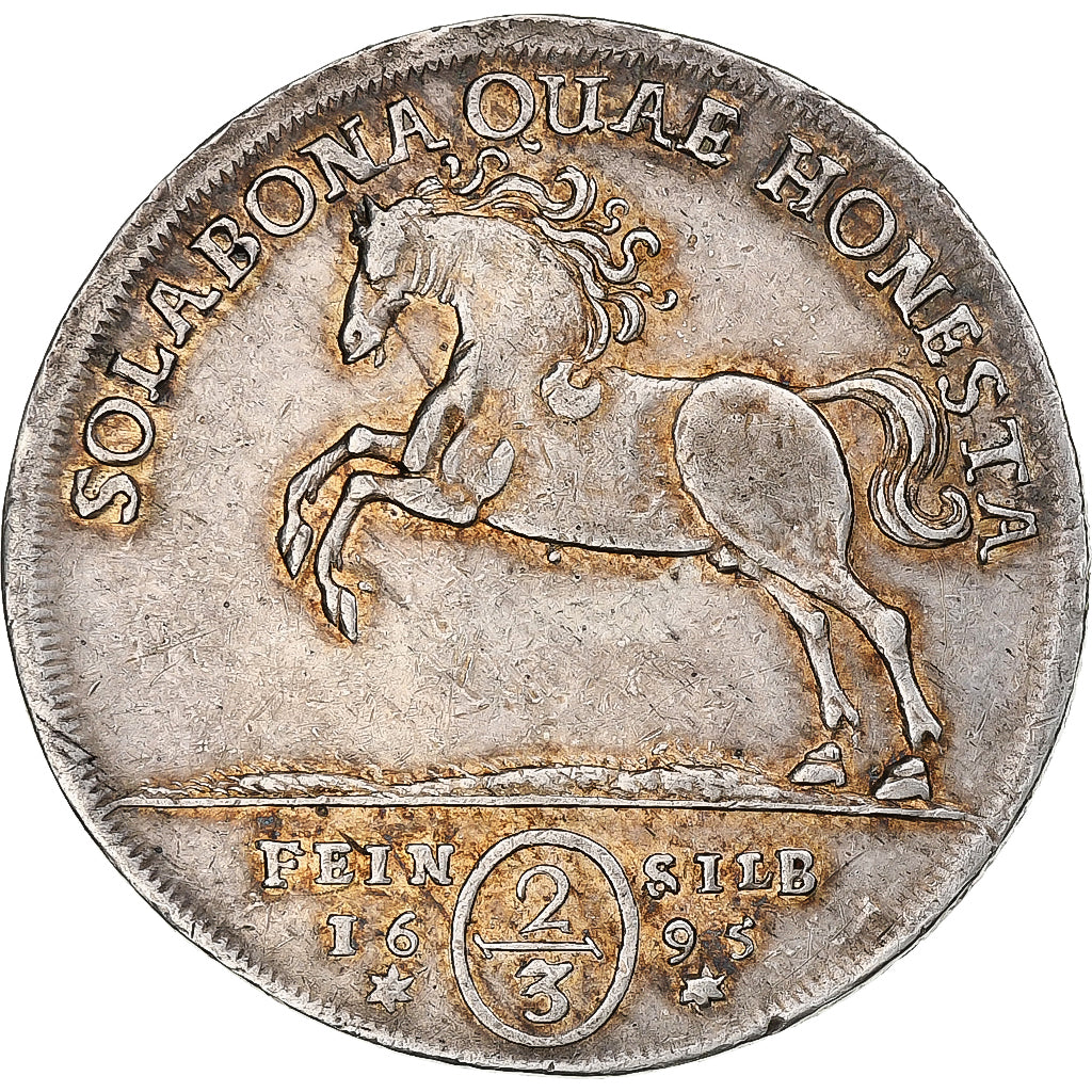 Duchy of Brunswick-Lüneburg, Ernst August, 2/3 Thaler, 1695, Clausthal, Silver