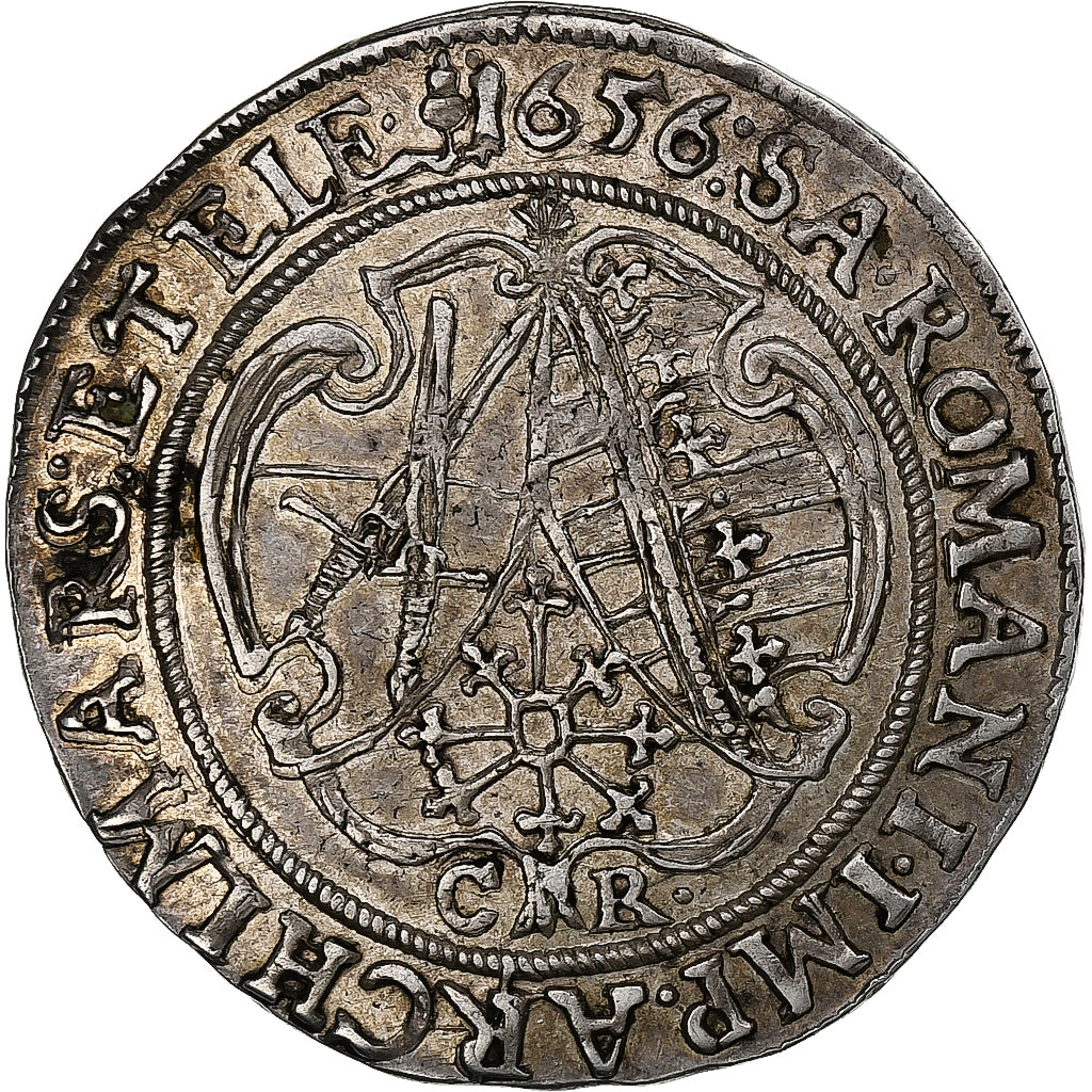 Electorate of Saxony, Johann Georg I, 1/4 Thaler, 1656, Dresden, Zilver, ZF+