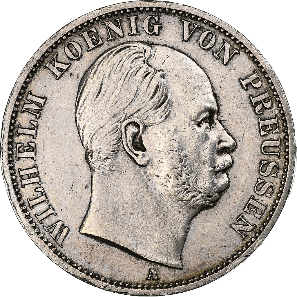 Kingdom of Prussia, Wilhelm I, Vereinsthaler, 1867, Berlin, Zilver, ZF+, KM:494