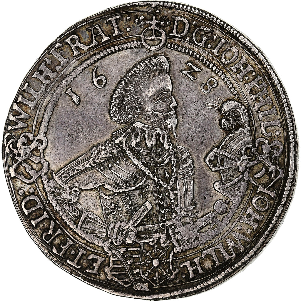 Duché de Saxe-Altenbourg, Johann Philipp, Thaler, 1628, Saalfeld, Argent, TTB+