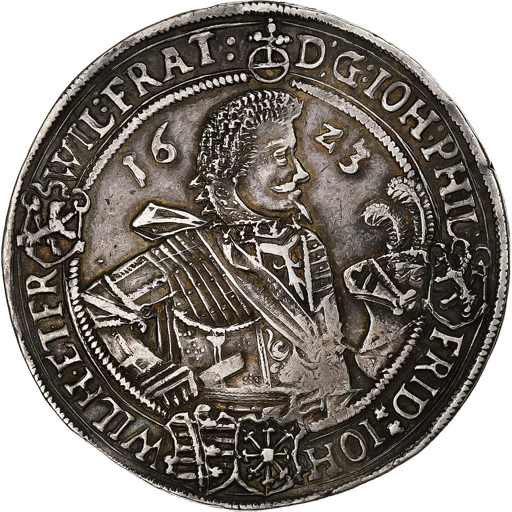 Duché de Saxe-Altenbourg, Johann Philipp, Thaler, 1623, Saalfeld, Argent, TTB+