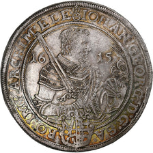 Electorate of Saxony, Johann Georg I, Thaler, 1615, Dresden, Plata, EBC, KM:44