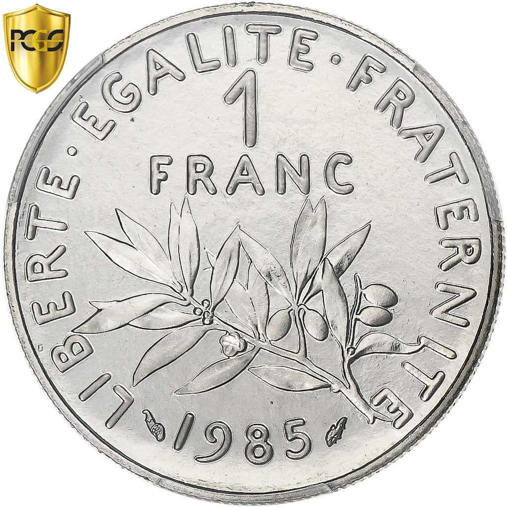 France, 1 Franc, Semeuse, 1985, Paris, Nickel, PCGS, MS68, Gadoury:474, KM:925.1