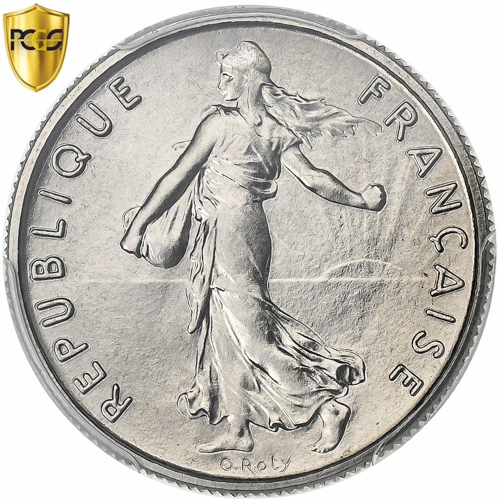 France, 1/2 Franc, Semeuse, 1968, Paris, Nickel, PCGS, MS69, Gadoury:429