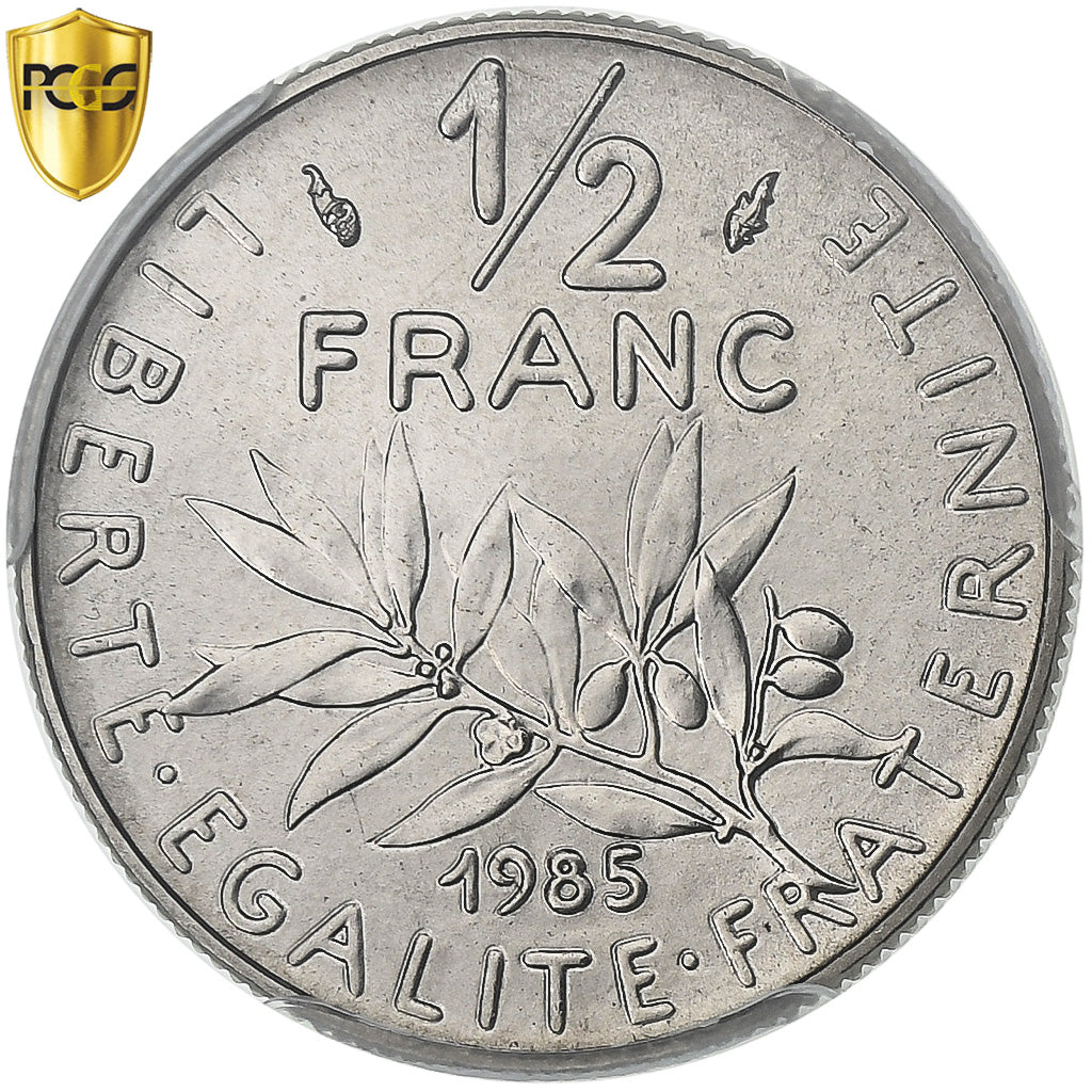Frankreich, 1/2 Franc, Semeuse, 1985, Paris, Nickel, PCGS, MS69, Gadoury:429