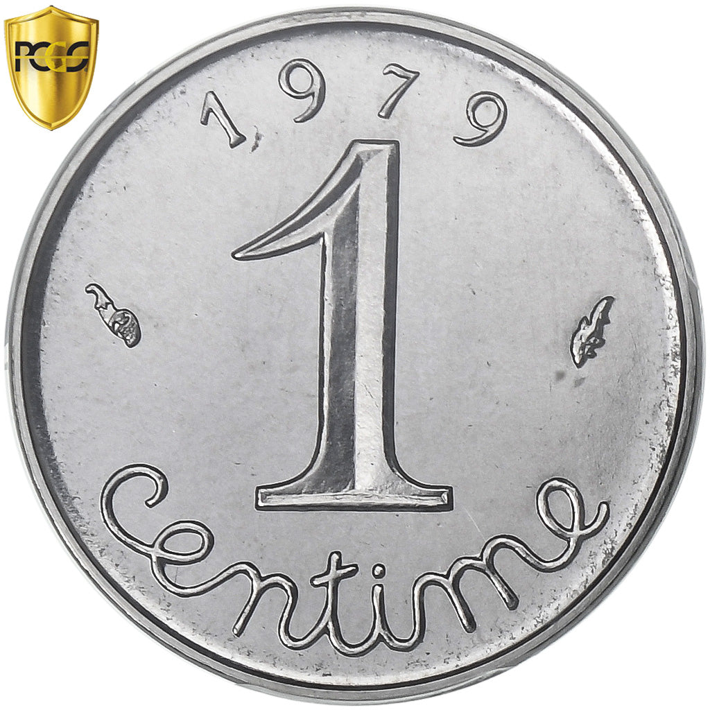France, 1 Centime, Épi, 1979, Paris, Acier inoxydable, PCGS, MS68, Gadoury:91