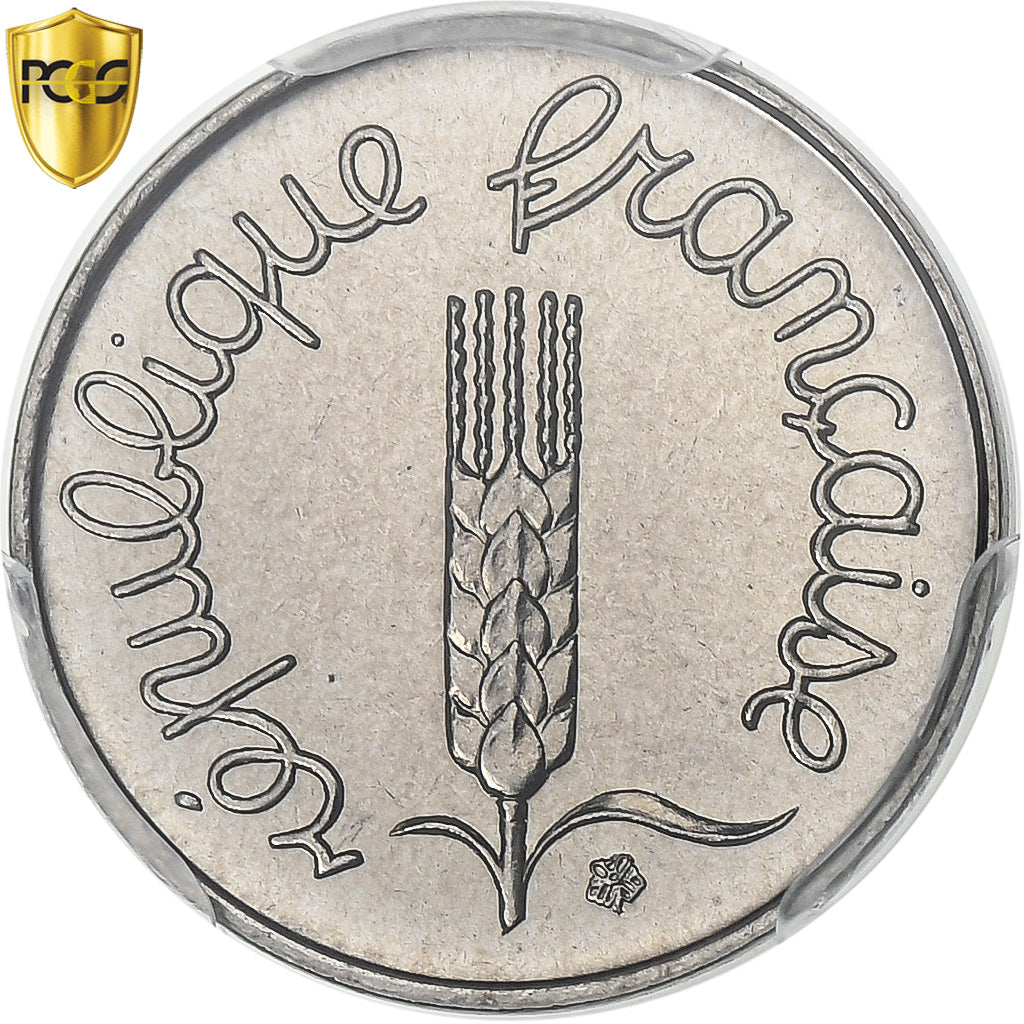 France, 1 Centime, Épi, 1980, Paris, série FDC, Stainless Steel, PCGS, MS68