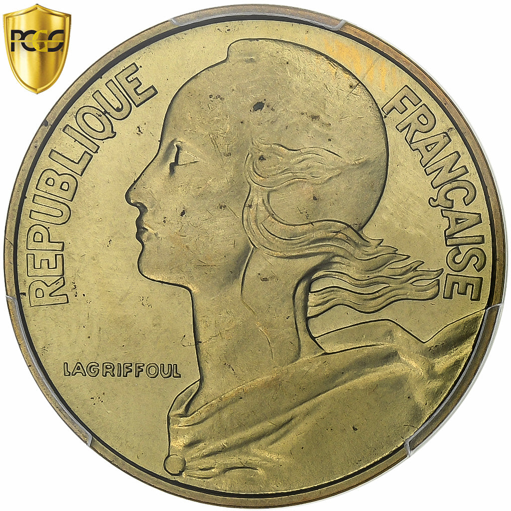 Francia, 20 Centimes, Marianne, 1966, Paris, Alluminio-bronzo, PCGS, MS66