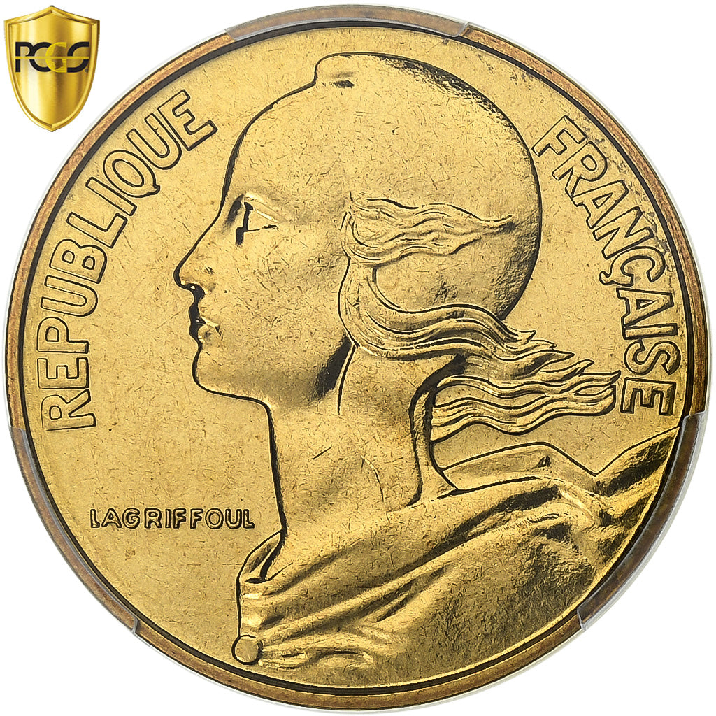 France, 20 Centimes, Marianne, 1970, Paris, Aluminum-Bronze, PCGS, MS67