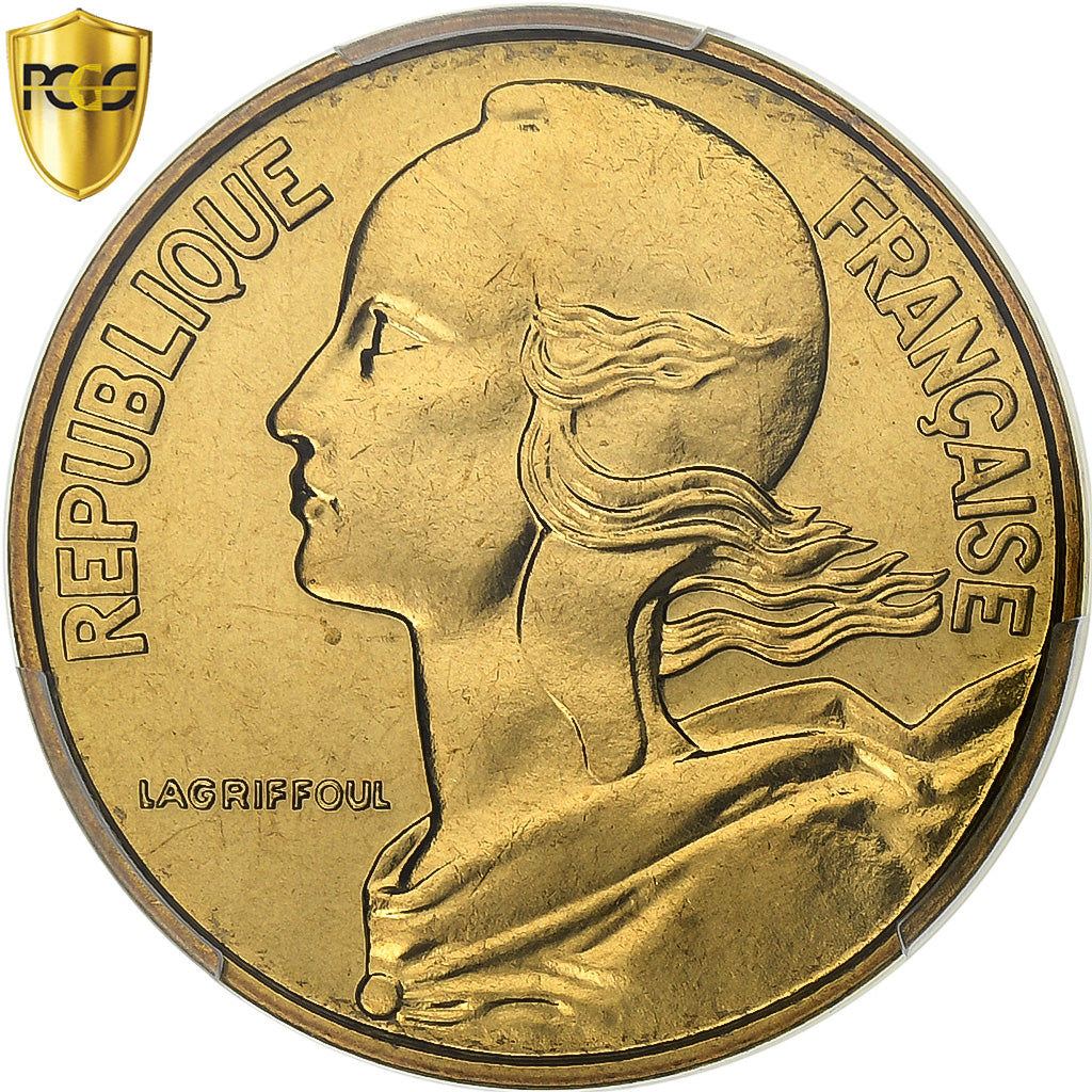 France, 20 Centimes, Marianne, 1971, Paris, Aluminum-Bronze, PCGS, MS67