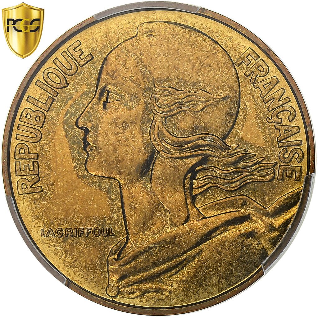 Frankrijk, 20 Centimes, Marianne, 1981, Paris, Aluminum-Bronze, PCGS, MS66