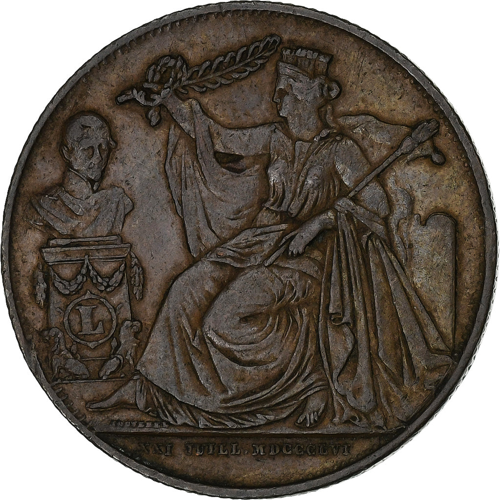 Belgium, Token, Léopold Ier, 25 ans de règne, 1856, Bronze, EF(40-45)
