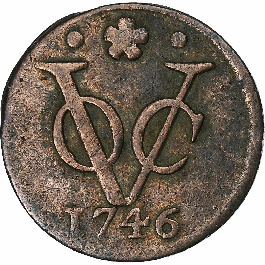 Netherlands East Indies, Duit, 1746, Dordrecht, VOC, Copper, VF(30-35)
