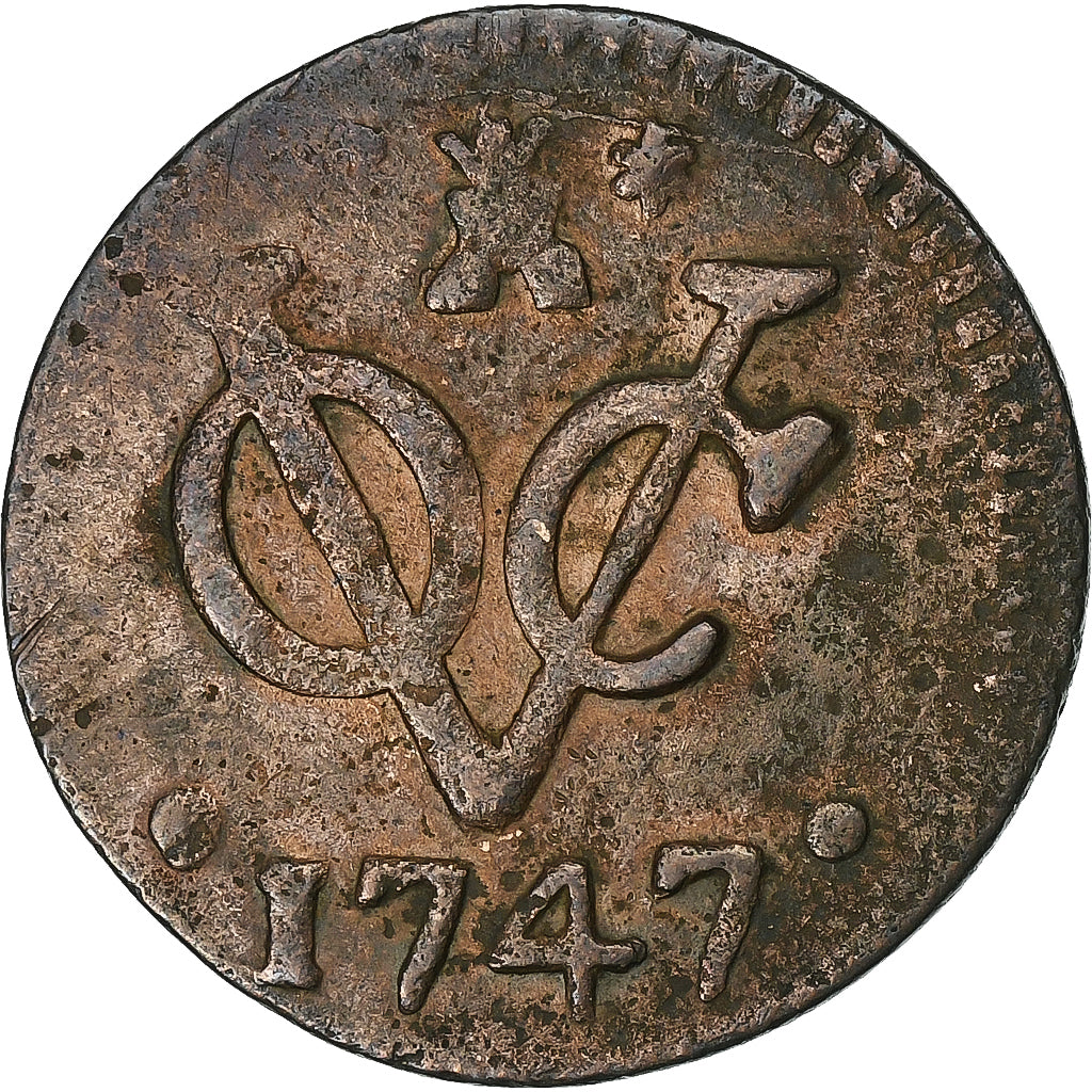 Netherlands East Indies, Duit, 1747, Middelburg, VOC, Copper, VF(20-25), KM:152