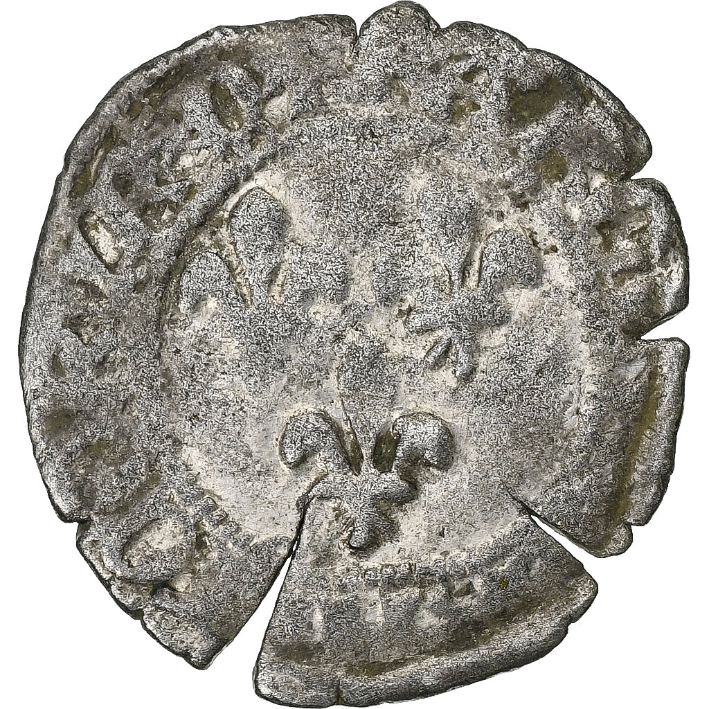 France, Charles VII, Blanc aux trois lis, 1422-1461, Saint-Pourçain, Billon